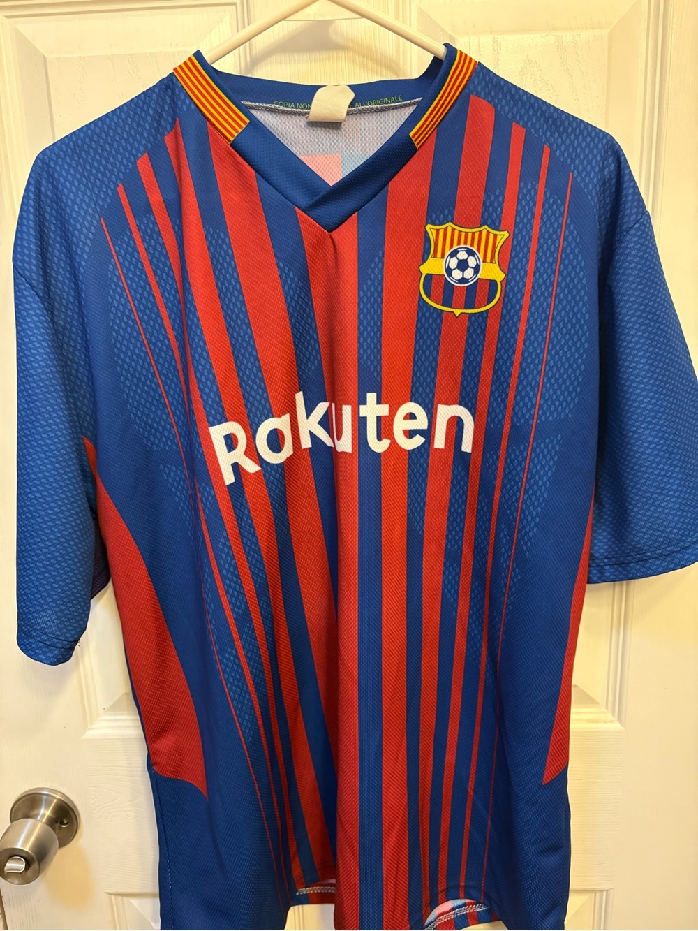 FC Barcelona Kids Blue & Red Soccer Jersey with Rakuten Logo